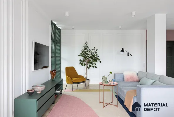 a room filled with lots of windows and a plant in the corner next to it on the floor of a stair case next to a wall above a window that reads, what's your design style Dream House Interior,